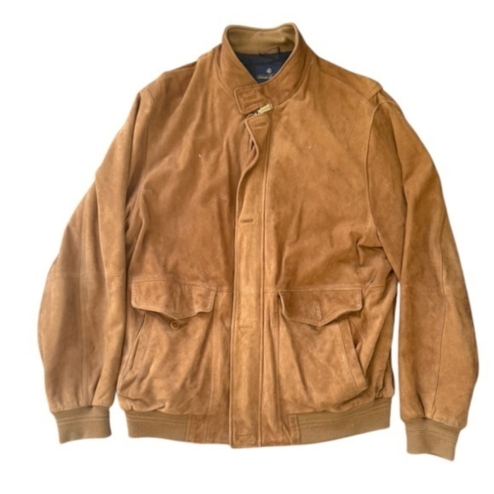 Brooks Brothers Suede Bomber Jacket